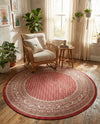 Soho Elegance Collection Area Rug -  Mercer (Red) Round Red  lifestyle 48