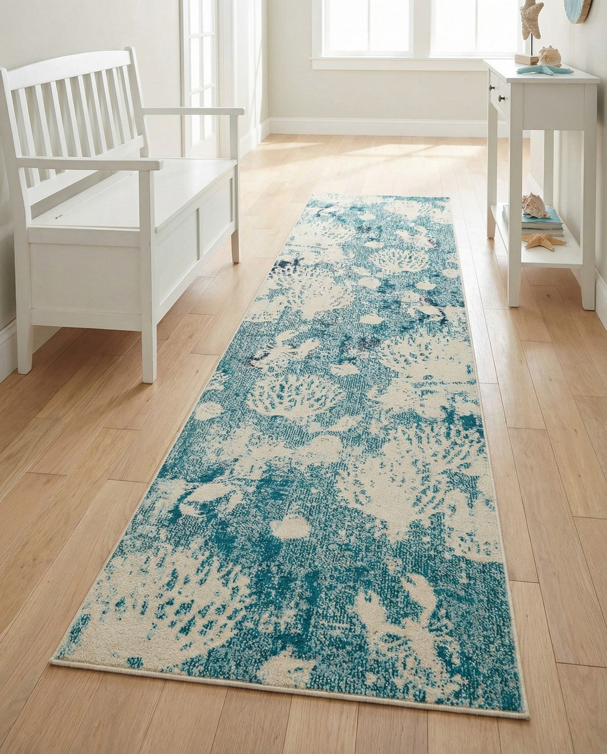 Sorrento Shores Collection Area Rug -  Vico Runner Light Blue  lifestyle 136