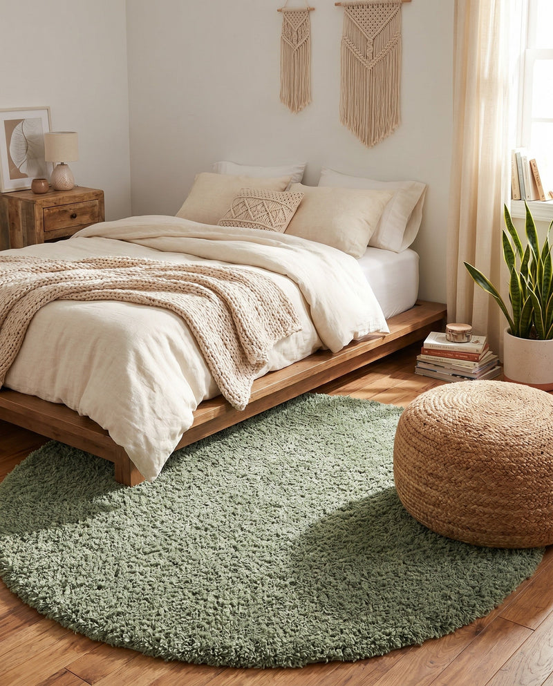 Alpine Plush Collection Area Rug -  Cortina (Sage) Round Sage  lifestyle 69