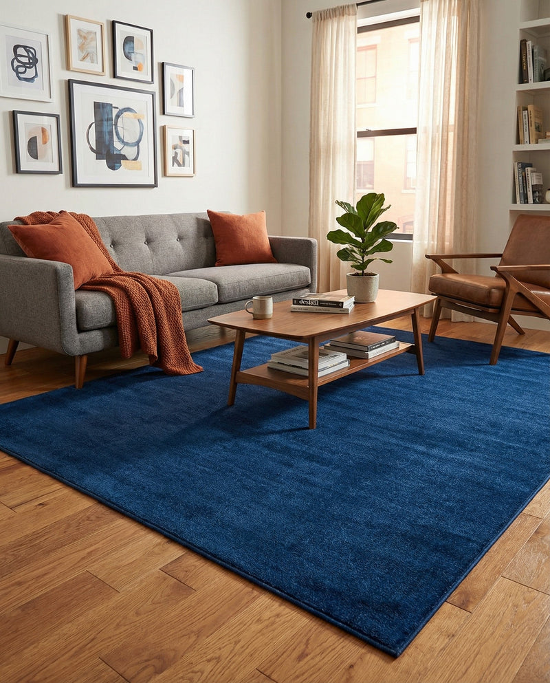 Soho Elegance Collection Area Rug - Chelsea (Navy Blue) Rectangle Navy Blue  lifestyle 9