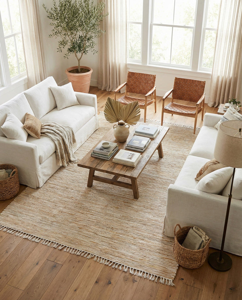 Osian Looms Collection Area Rug - Capri Rectangle Natural  lifestyle 23