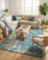 Seaside Haven Rugs Collection Area Rug -  Schooner Rectangle Blue  lifestyle 5