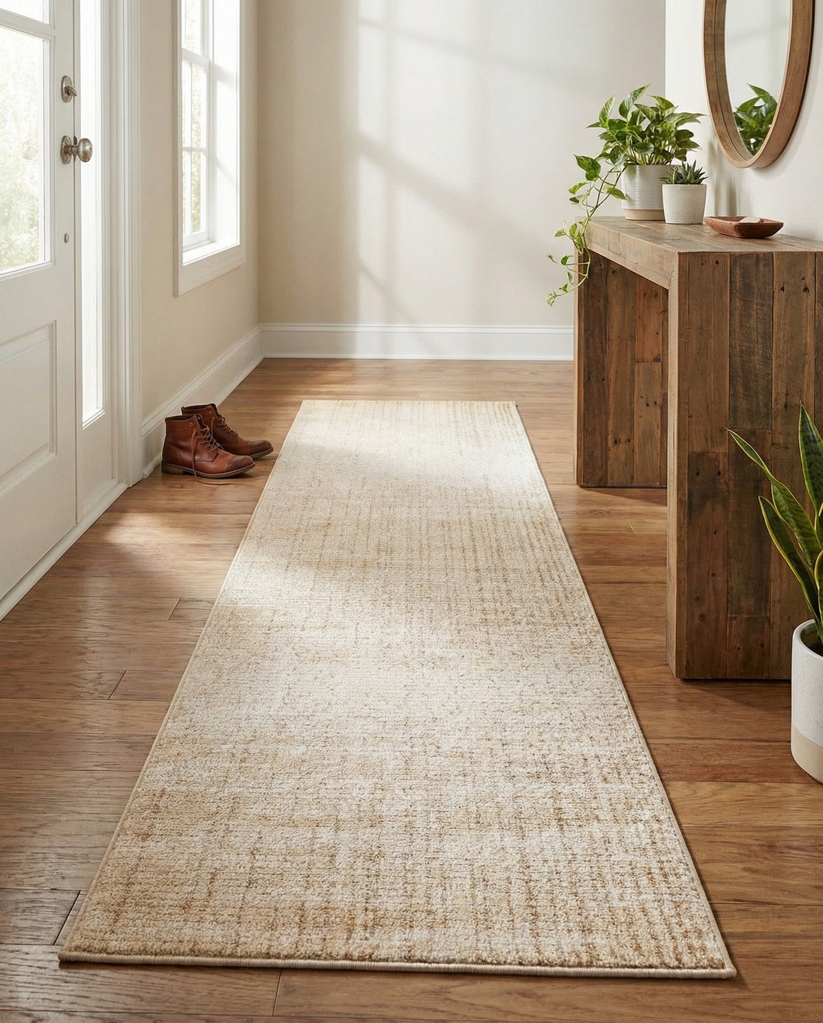 Jewel Oasis Collection Area Rug - Sapphire (Ivory) Runner Ivory  lifestyle 133