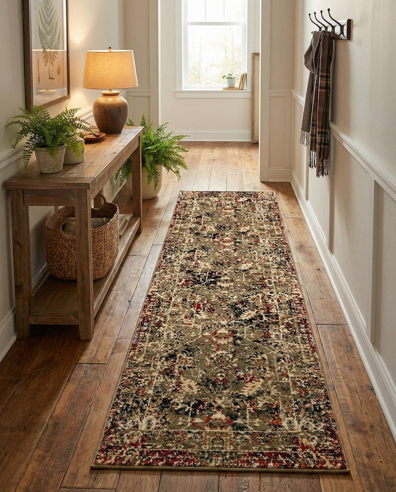 Neptune Elegance Collection Area Rug -  Galatea (Green) Runner Green  lifestyle 65