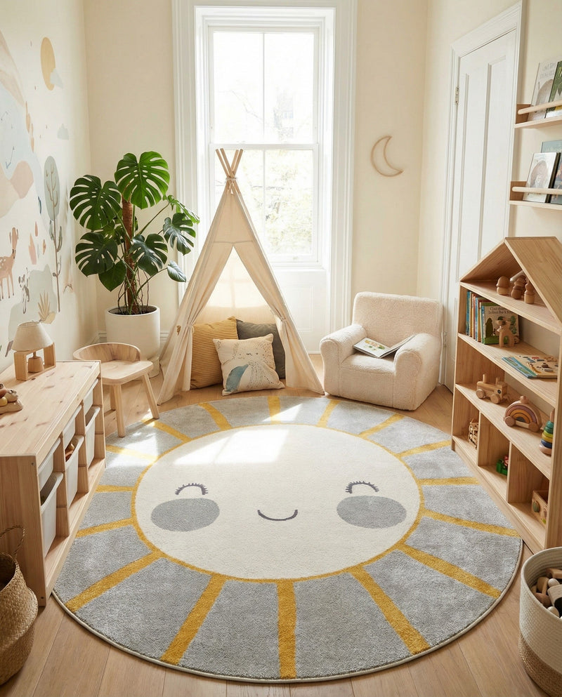 Wonder Tykes Collection Area Rug -  Twirl Round Gray  lifestyle 11