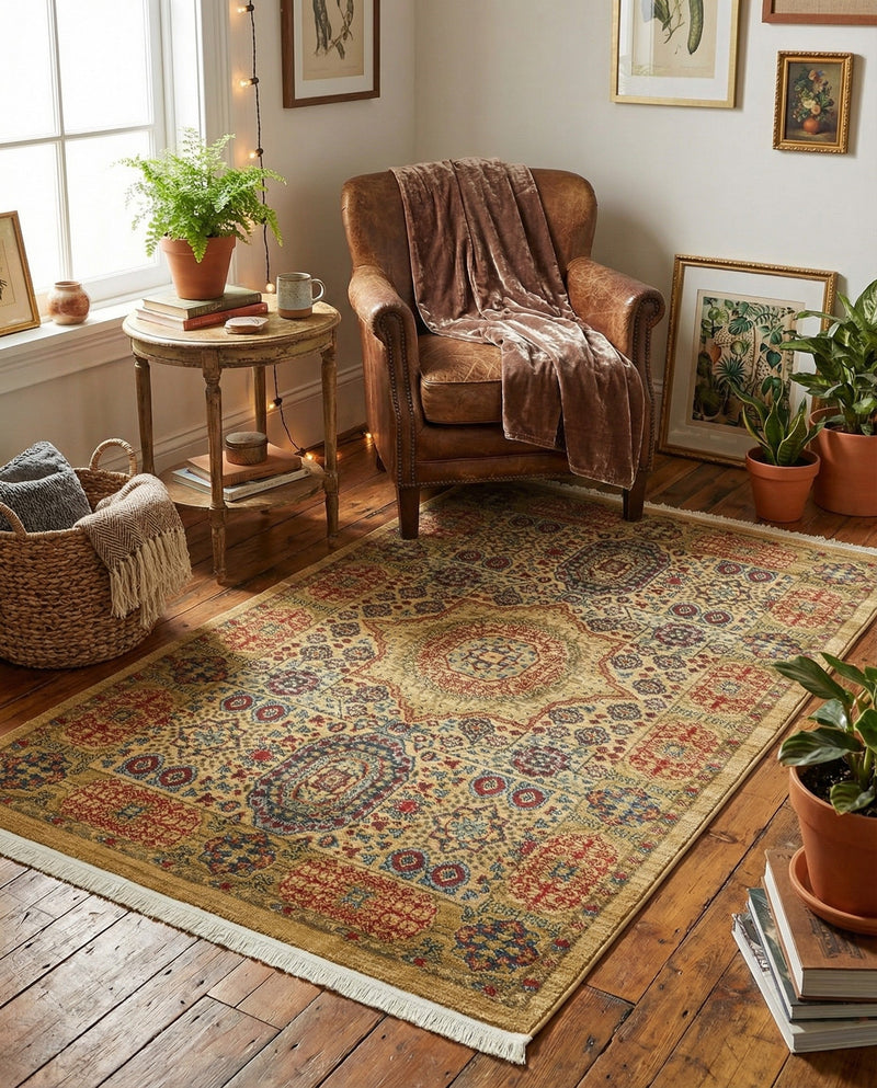 Ottoman Elegance Collection Area Rug -  Ephesus Rectangle Beige  lifestyle 55