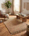 Savannah Jute Collection Area Rug - Seashore Rectangle Natural  lifestyle 42