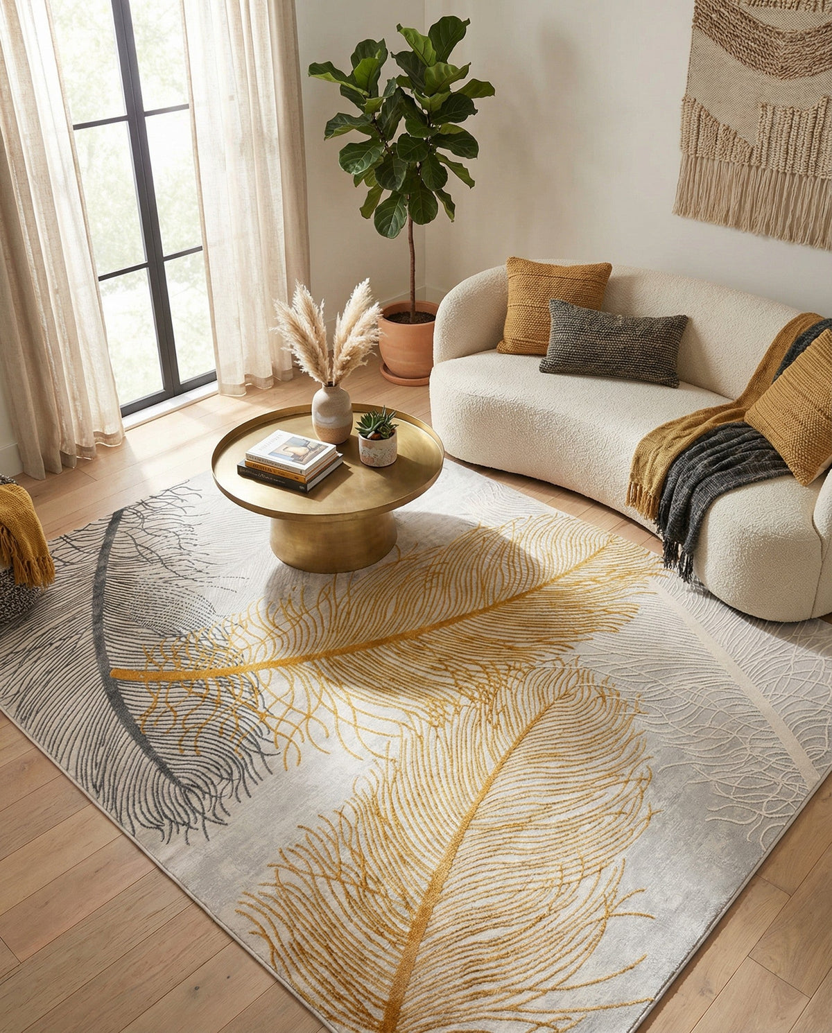 Bloomsbury Elegance Collection Area Rug -  Westminster Rectangle Yellow Gray  lifestyle 43