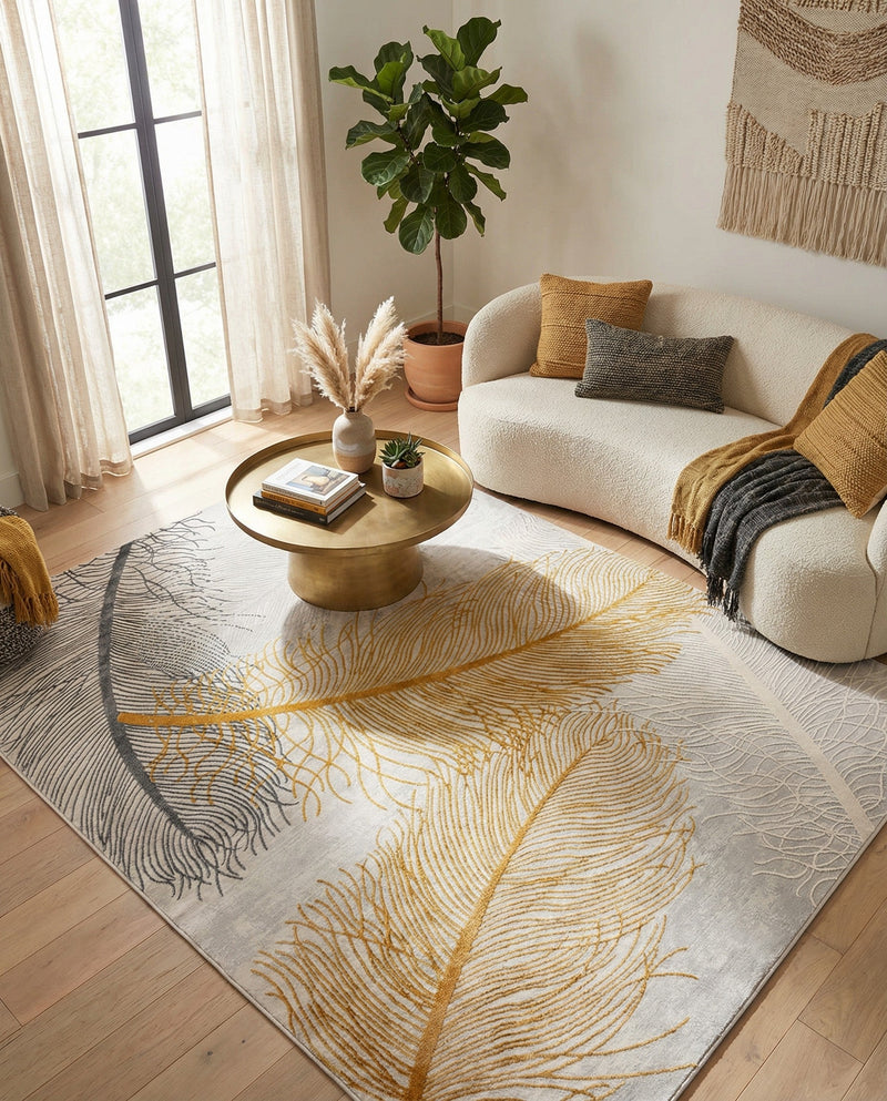 Bloomsbury Elegance Collection Area Rug -  Westminster Rectangle Yellow Gray  lifestyle 43
