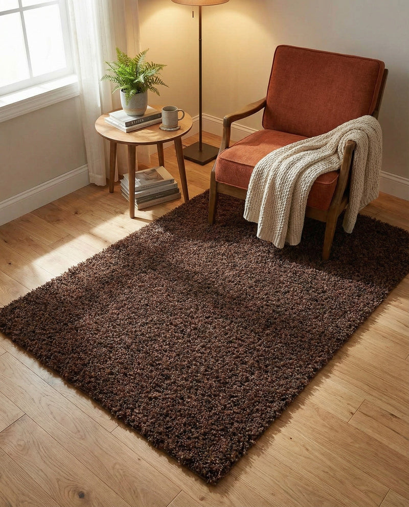 Plush Oasis Collection Area Rug - Serenity (Chocolate Brown) Rectangle Chocolate Brown  lifestyle 30