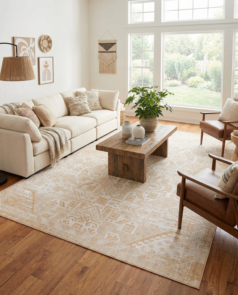 Tribal Terrace Treasures Collection Area Rug - Mayan Marina (Natural) Rectangle Natural  lifestyle 13