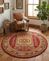 Persian Elegance Collection Area Rug -  Zanjan Round Red  lifestyle 38