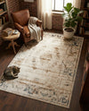 Coastal Manor Collection Area Rug -  Pierpoint Rectangle Blue Cream  lifestyle 7