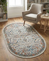 Seville Stripes Collection Area Rug -  Malaga (Ivory) Oval Ivory  lifestyle 43