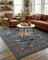 Tabriz Tapestries Collection Area Rug - Azerbaijan (Gray) Rectangle Gray  lifestyle 17