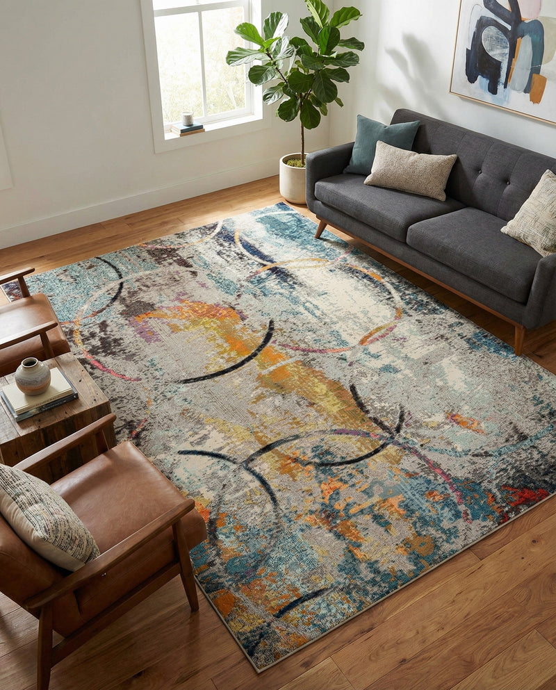 Chromatic Oasis Collection Area Rug -  Fresco Rectangle Multi  lifestyle 11