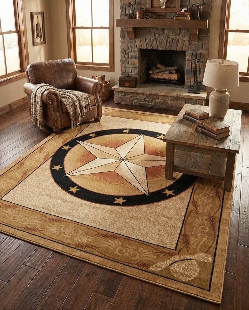 Frontier Trails Collection Area Rug - Redwood Rectangle Ivory Brown  lifestyle 23