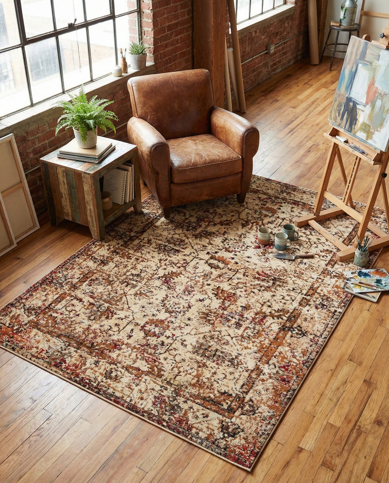 Neptune Elegance Collection Area Rug -  Galatea (Beige Cream) Rectangle Beige Cream  lifestyle 9