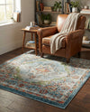 Savannah Soiree Collection Area Rug - Serengeti (Blue) Square Blue  lifestyle 58