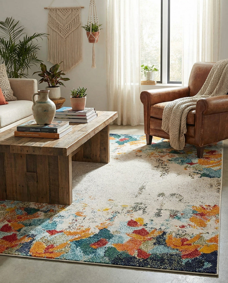 Chromatic Oasis Collection Area Rug -  Twilight Rectangle Multi  lifestyle 26