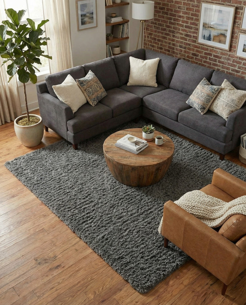 Eternal Plush Oasis Collection Area Rug -  Tranquility (Smoke) Rectangle Smoke  lifestyle 23