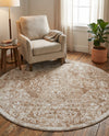 Cambridge Classics Collection Area Rug -  Magdalene (Beige) Round Beige  lifestyle 58