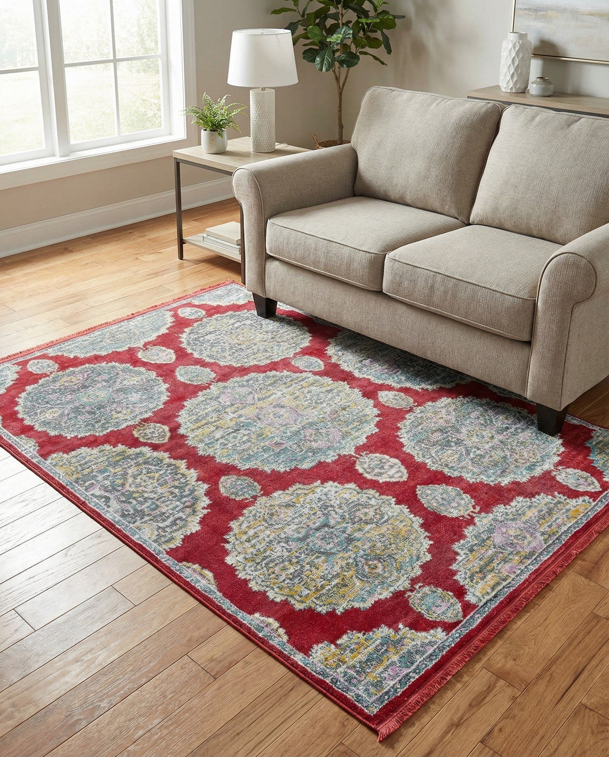 Arcadia Rugs Collection Area Rug -  Atlantis (Red) Rectangle Red  lifestyle 13