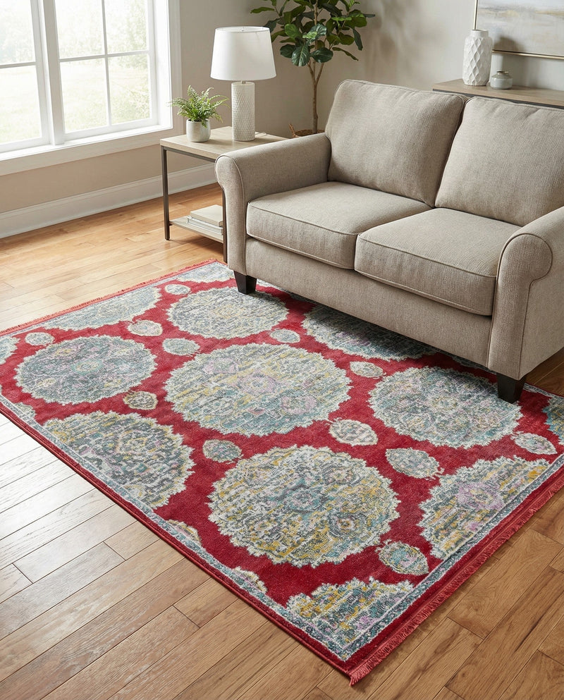 Arcadia Rugs Collection Area Rug -  Atlantis (Red) Rectangle Red  lifestyle 13