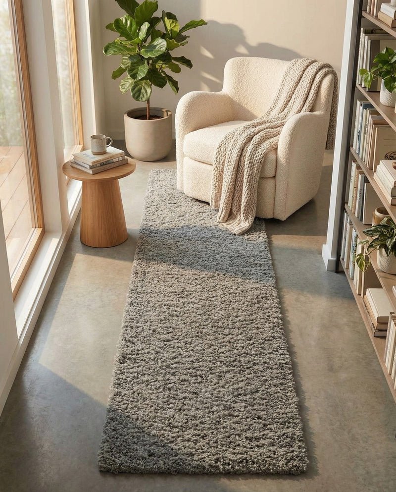 Plush Oasis Collection Area Rug - Serenity (Cloud Gray) Runner Cloud Gray  lifestyle 92