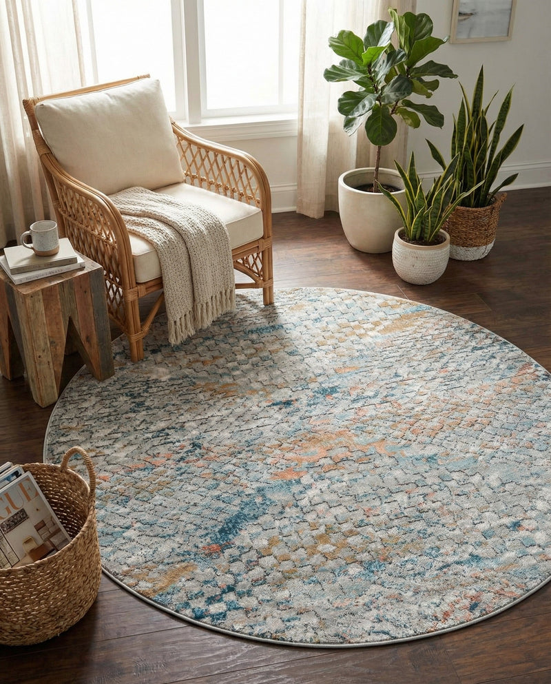 Dresden Elegance Collection Area Rug -  Freiberg Round Multi  lifestyle 68
