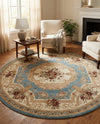 Versailles Elegance Collection Area Rug -  Louveciennes (Light Blue) Round Light Blue  lifestyle 80