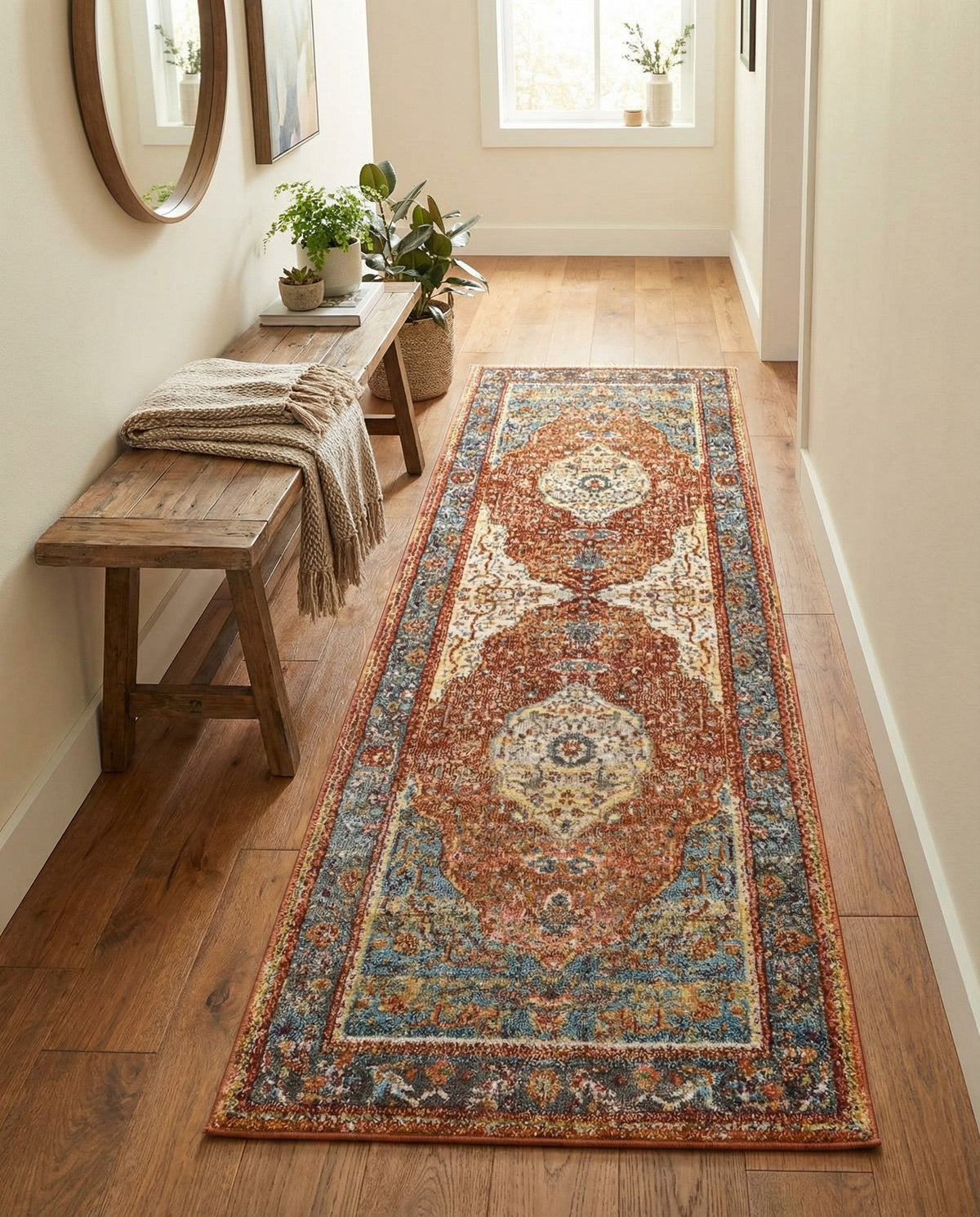 Caribbean Breeze Collection Area Rug -  Vieques Runner Rust Red  lifestyle 182