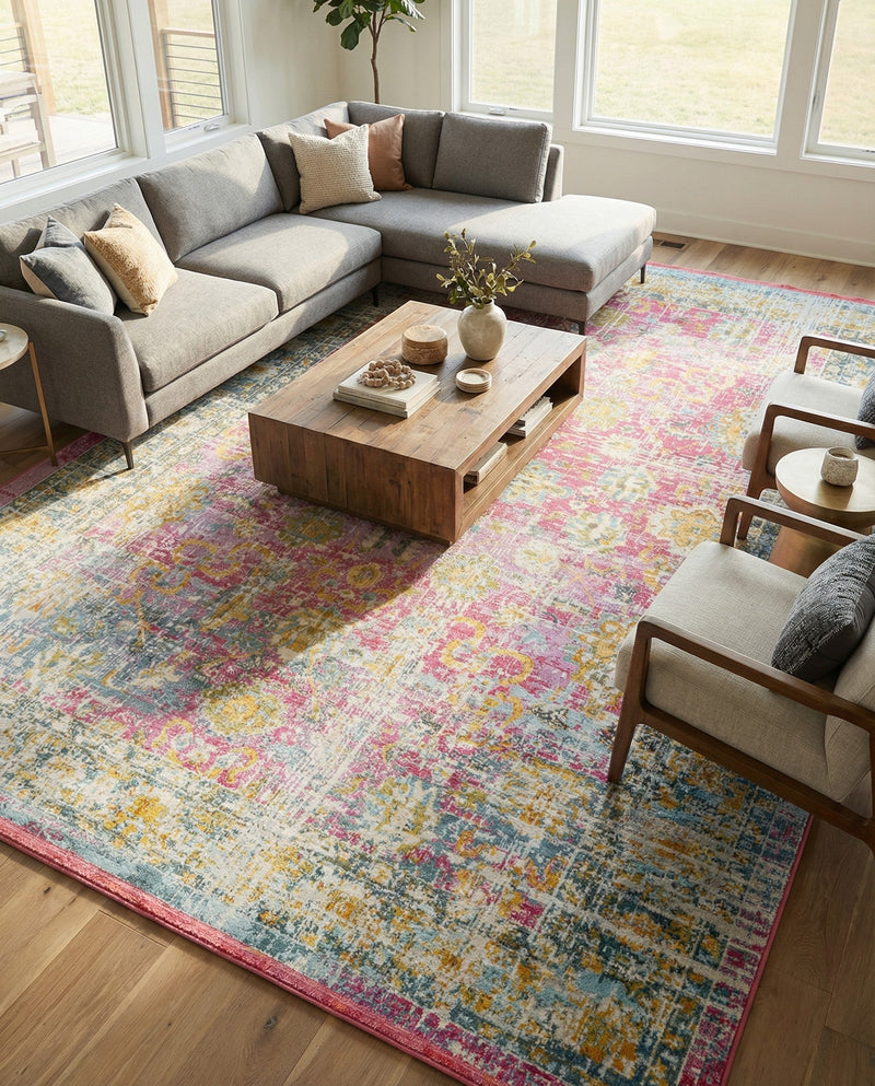 Arcadia Rugs Collection Area Rug -  Shangri-La Rectangle Pink  lifestyle 10