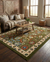 Tabriz Tapestry Collection Area Rug - Sahand (Green) Rectangle Green  lifestyle 19