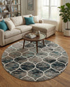 Trellis Mosaic Collection Area Rug -  Pergolatown (Blue Multi) Round Blue Multi  lifestyle 67