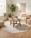 Savannah Soiree Collection Area Rug -  Everglade (White) Octagon White  lifestyle 57