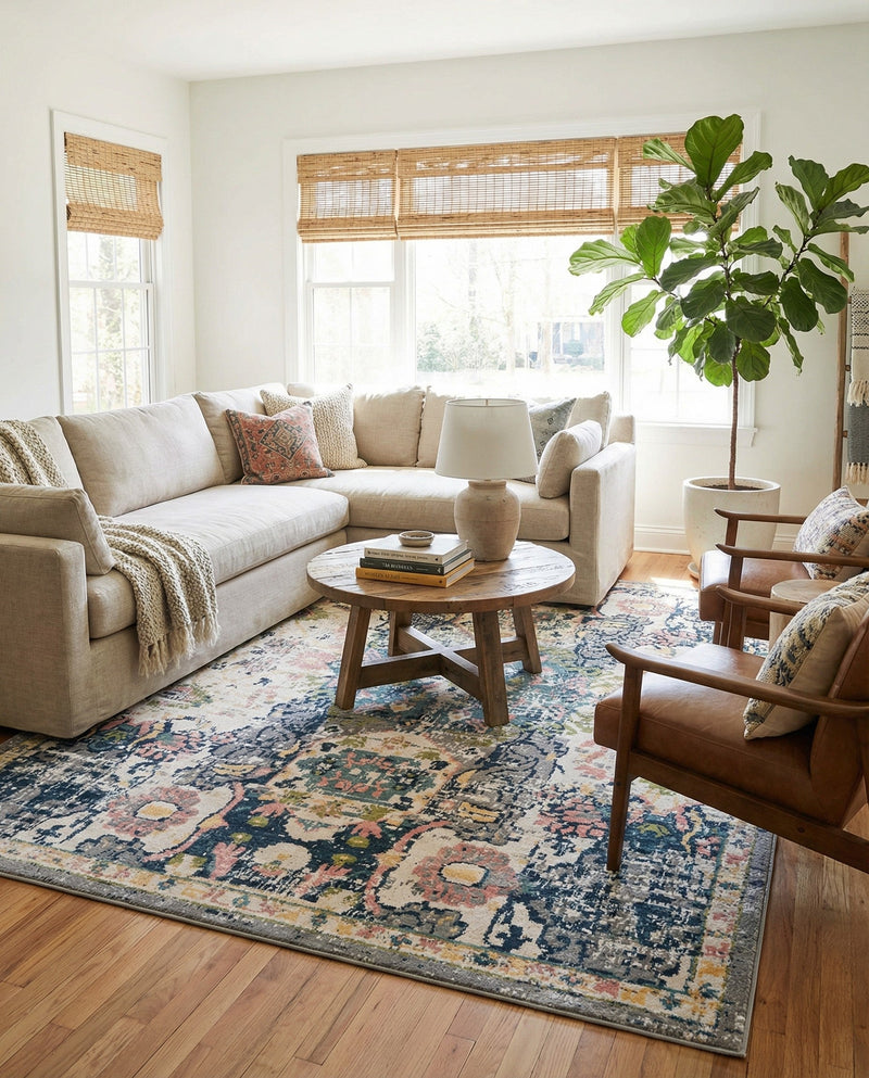 Savannah Elegance Collection Area Rug -  Azalea Rectangle Ivory  lifestyle 6