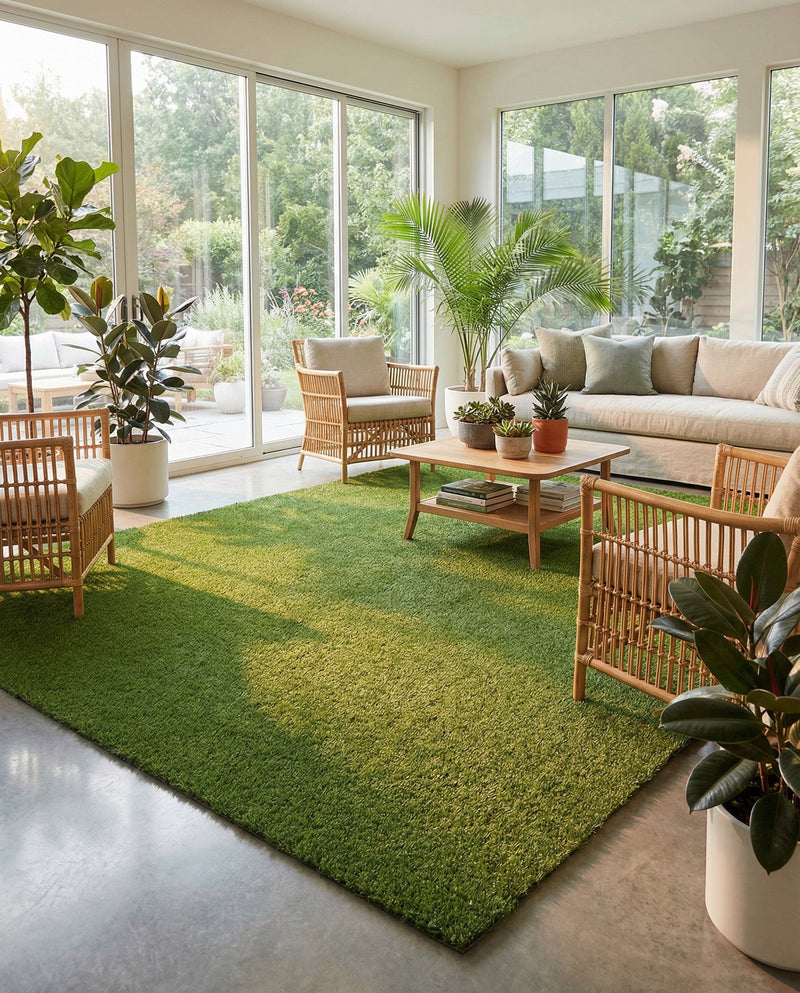 Meadow Retreat Collection Area Rug - Glen Rectangle Green  lifestyle 44