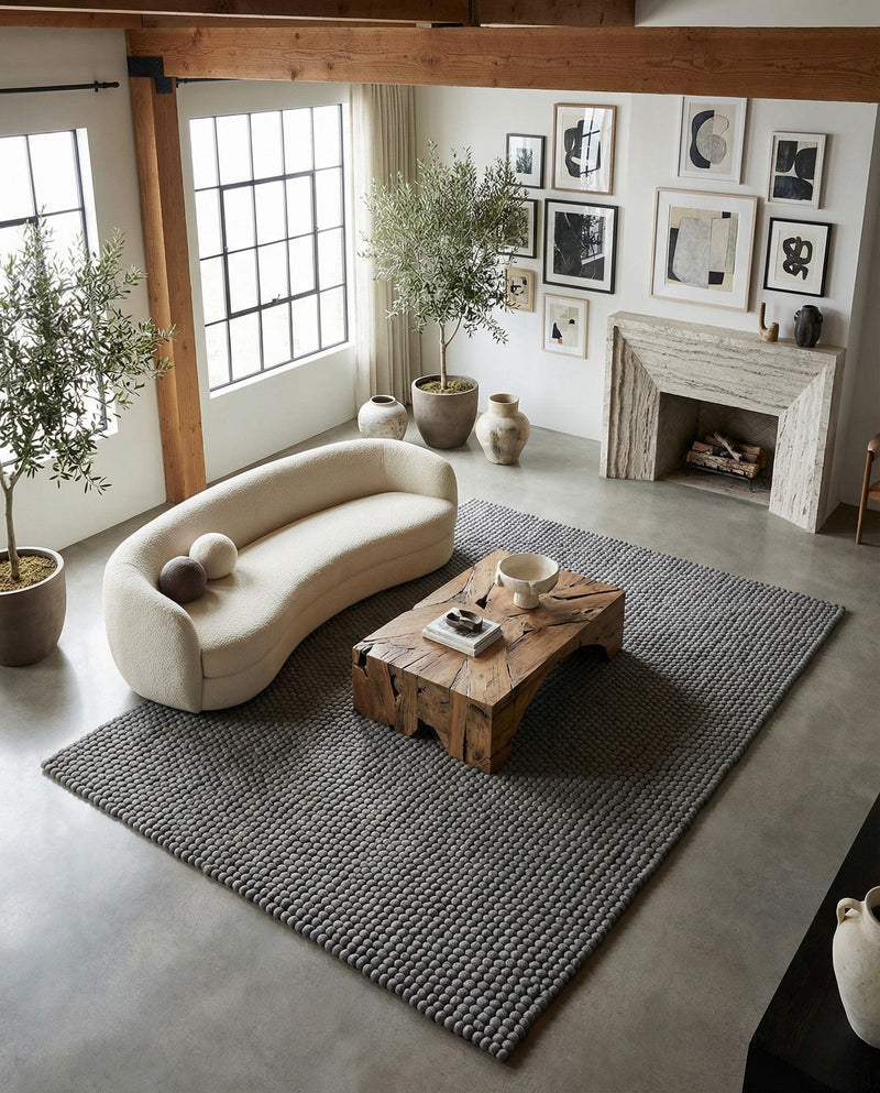 Woolen Sphere Collection Area Rug - Orbsburg (Gray) Rectangle Gray  lifestyle 7