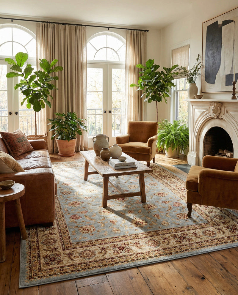 Jaipur Elegance Collection Area Rug -  Nahargarh (Light Blue) Rectangle Light Blue  lifestyle 4