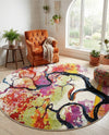Venetian Elegance Collection Area Rug -  Rialto Round Ivory  lifestyle 26