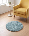 Alpine Plush Collection Area Rug -  Cortina (Aqua) Round Aqua  lifestyle 59