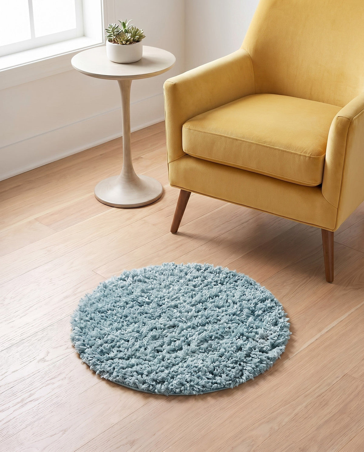 Alpine Plush Collection Area Rug -  Cortina (Aqua) Round Aqua  lifestyle 59