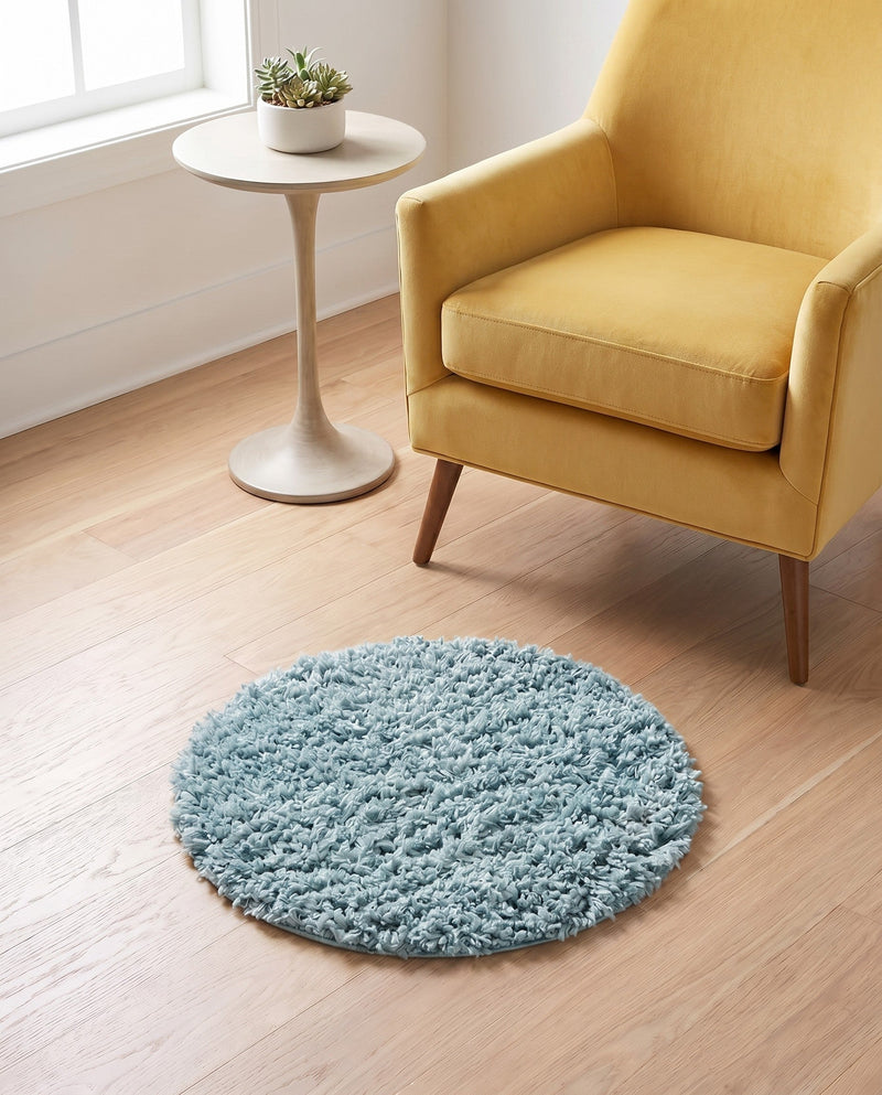 Alpine Plush Collection Area Rug -  Cortina (Aqua) Round Aqua  lifestyle 59