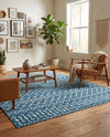 Marrakech Lattice Collection Area Rug - Medina (Blue) Rectangle Blue  lifestyle 16
