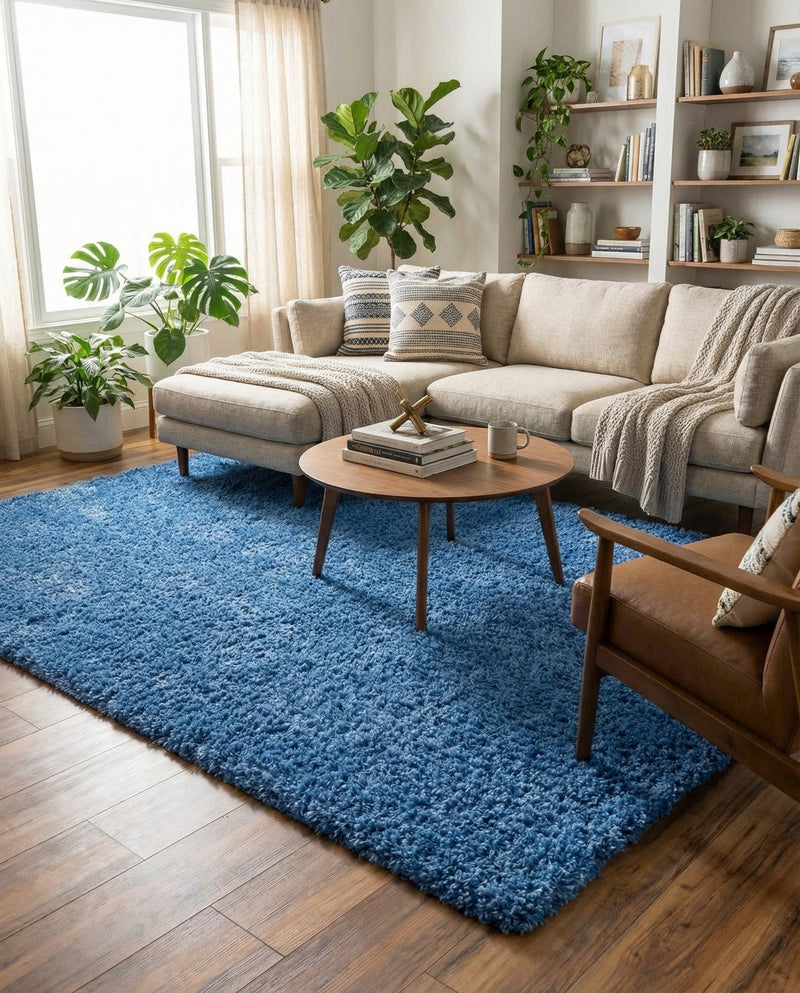 Plush Oasis Collection Area Rug - Serenity (Periwinkle Blue) Rectangle Periwinkle Blue  lifestyle 20
