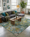 Chromatic Oasis Collection Area Rug -  Tropic Rectangle Blue Green  lifestyle 16