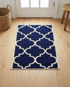 Lattice Gardens Collection Area Rug -  Espaliera Rectangle Navy Blue  lifestyle 20