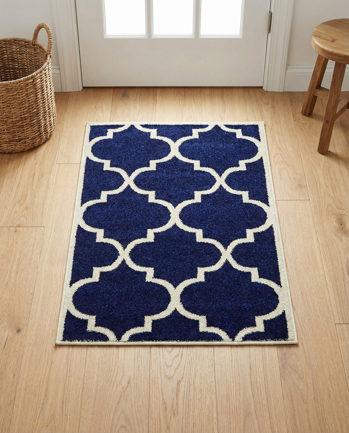 Lattice Gardens Collection Area Rug -  Espaliera Rectangle Navy Blue  lifestyle 20