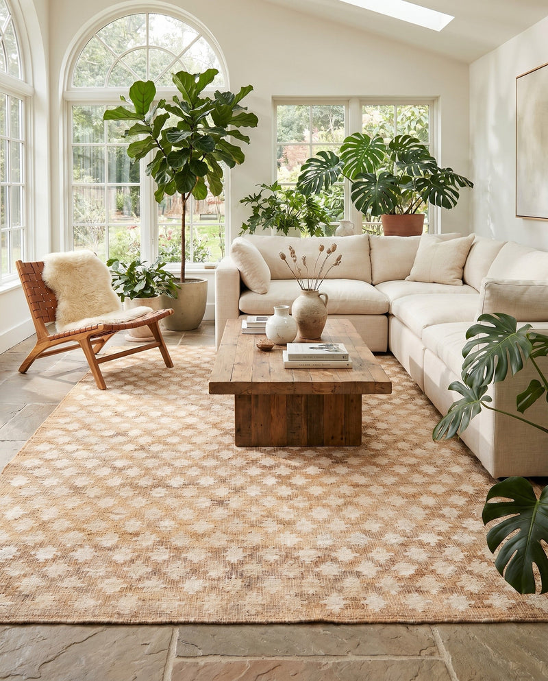 Benares Handwoven Jute Collection Area Rug -  Bodhi Rectangle Ivory and Beige  lifestyle 14